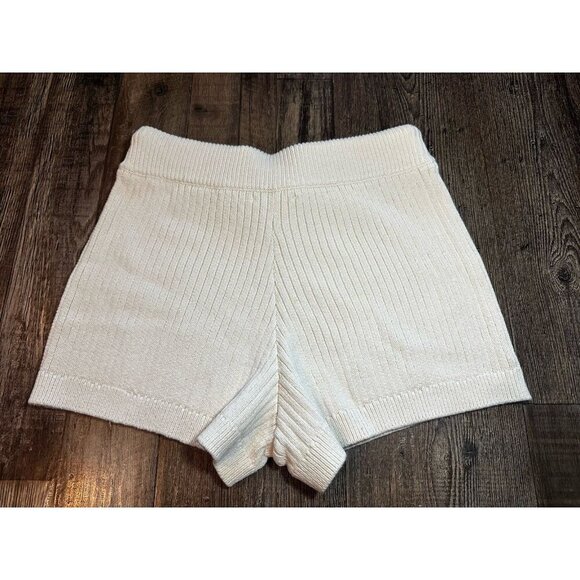 Reformation Cort Ribbed Knit Shorts in Cream Size Small - Picture 5 of 5
